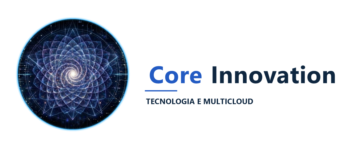 Core Innovation, tecnologia e multicloud, com a espiral da vida original em destaque